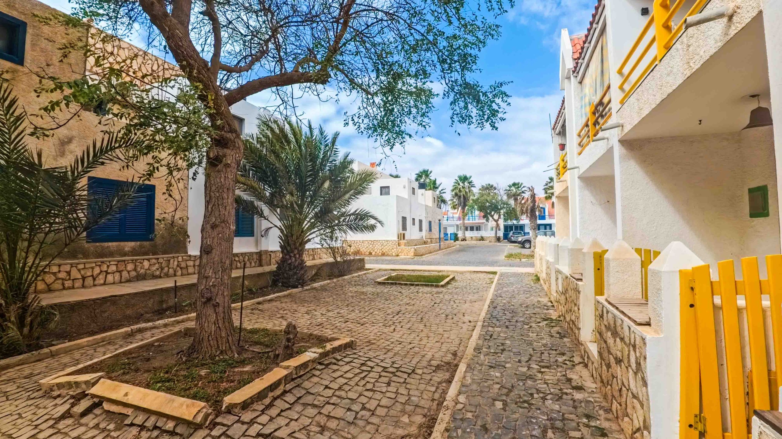 Residential street near the ocean in Murdeira Village Sal Island Cape Verde