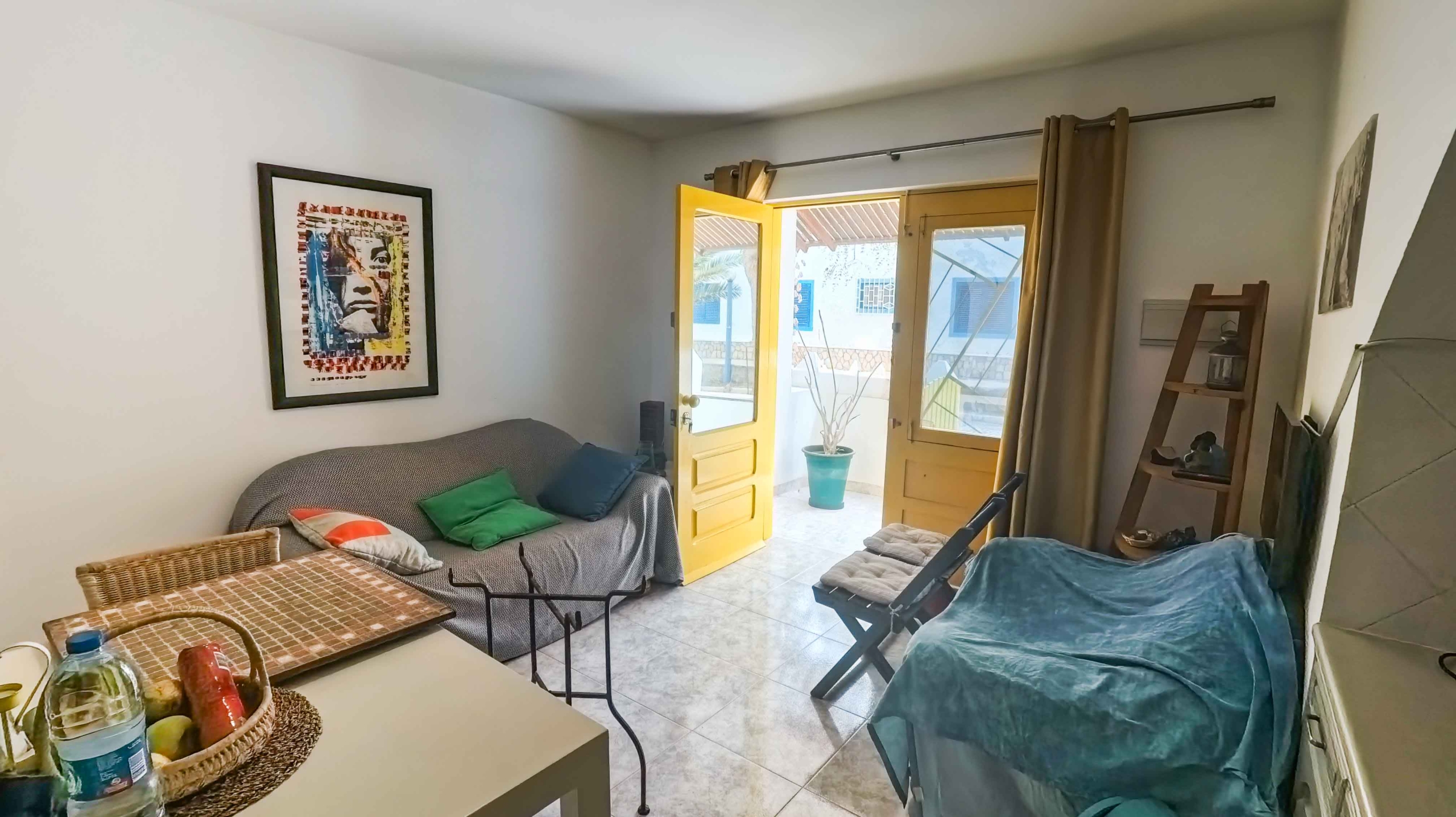 Living room with terrace access apartment Murdeira Sal Island Cape Verde