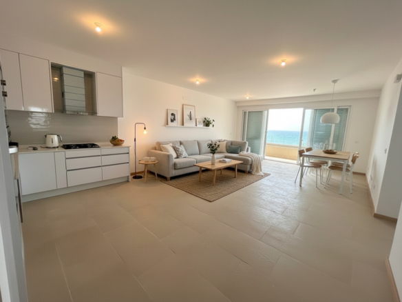 Open space living room and kitchen with ocean view Murdeira Sal Island Cape Verde