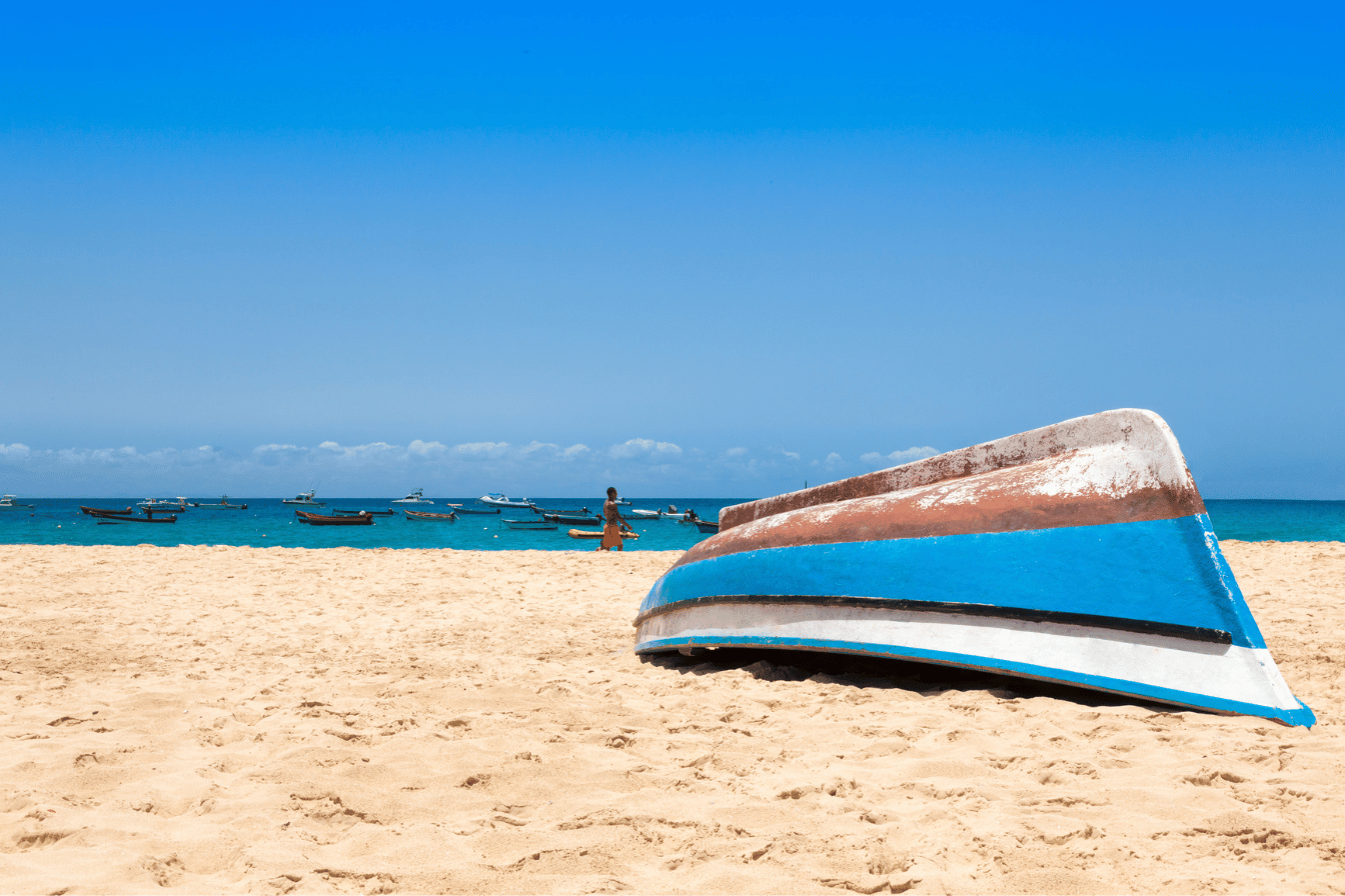 Fishing boats in Santa Maria Cape Verde