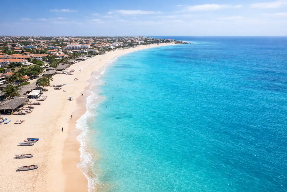 Sal Island Cape Verde aerial beach view turquoise water